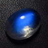 AAAA - High Grade Quality - Rainbow Moonstone Cabochon Gorgeous Blue Full Flashy Fire size - 9x11.5 mm weight 4.50 cts High 5.5 mm